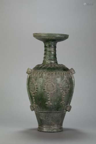 Green Glazed Wearing Vase from Liao