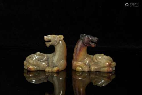 A pair of Jade in Tigers form from Han