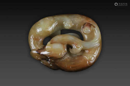 Jade Ornament in Tiger form from Han