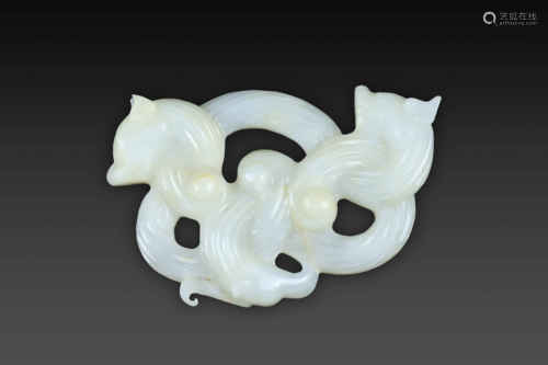 Two Dragon Jade Tool from Han