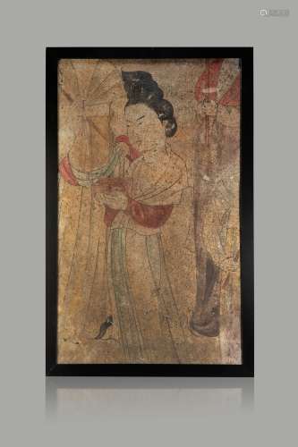 Lady Statue Wall Painting from Tang