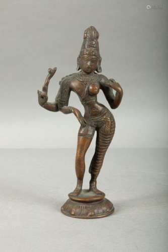 Inde, XXe siècle Statuette en bronze de patine mé…