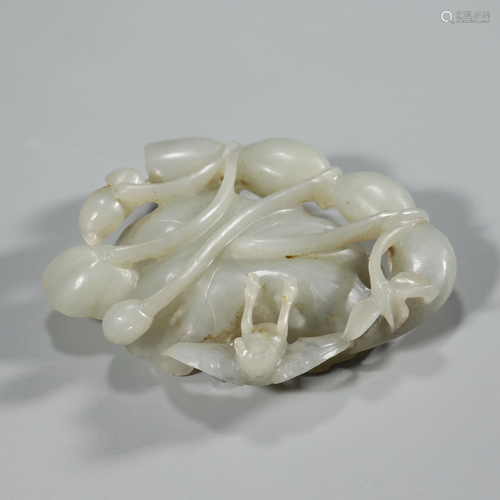 A WHITE JADE CARVING STATIONERY