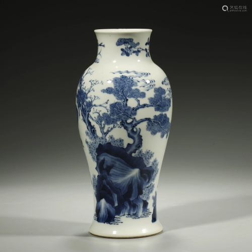 ANCIENT CHINESE,BLUE AND WHITE VASE