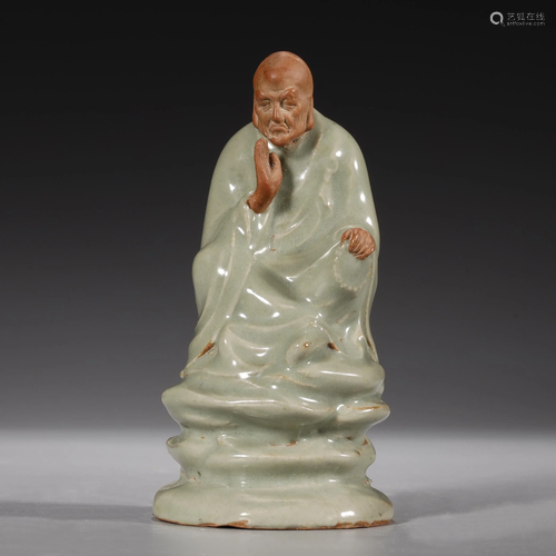 QING DYNASTY,LONGQUAN-CELADON BUDDHA STATUE