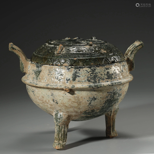 HAN DYNASTY,GREEN GLAZED POTTERY 