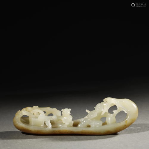ANCIENT CHINESE,WHITE JADE CARVING 