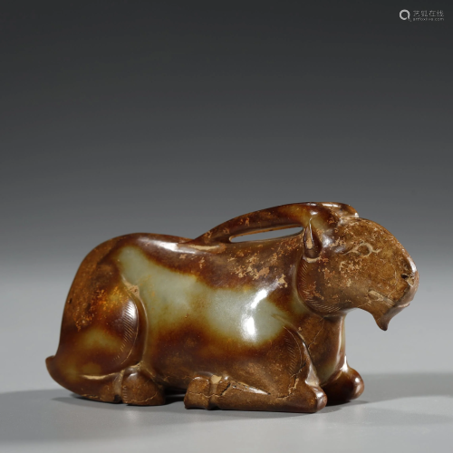 ANCIENT CHINESE,JADE CARVING GOAT