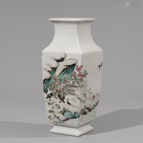 QING DYNASTY,CHINESE FAMILLE-ROSE VASE