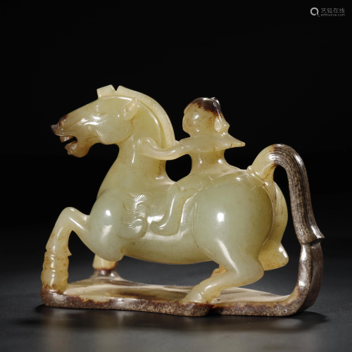 ANCIENT CHINESE,JADE CARVING HORSE