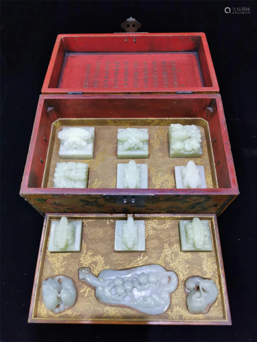 ANCIENT CHINESE,A GROUP OF WHITE JADE STATIONERY