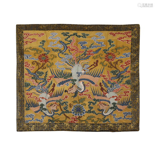 QING DYNASTY,YELLOW GROUND KESI 