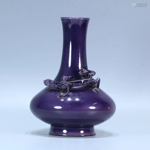 ANCIENT CHINESE,PURPLE-GLAZED VASE