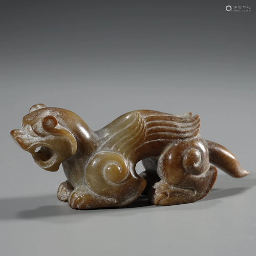 ANCIENT CHINESE,JADE CARVING MYTHICAL BEAST