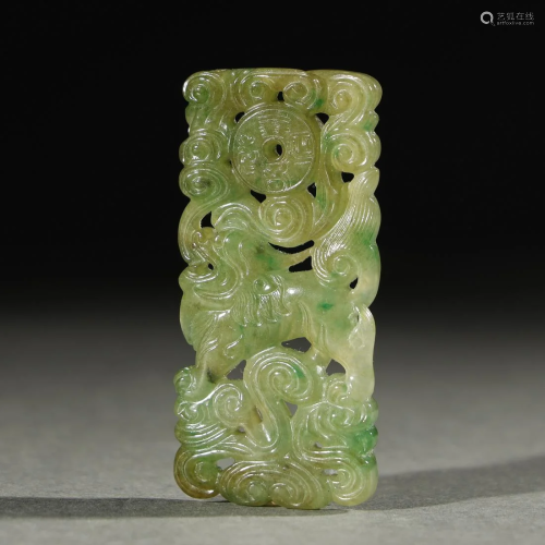 QING DYNASTY,EMERALD CARVING PENDANT