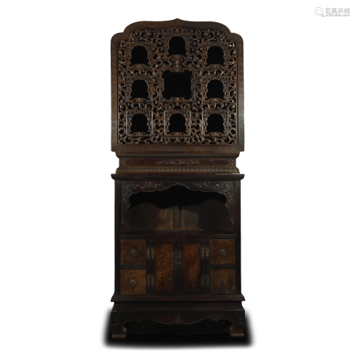 QING DYNASTY,WOOD BUDDHINST NICHE SPLIT UP AND D…