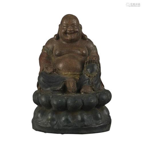 WOOD FIGURE OF BUDDHA