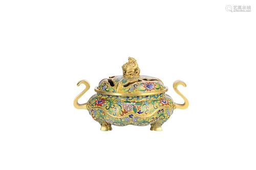 CLOISONNE ENAMEL 'FLORAL' AROMATHERAPY DIFFUSER