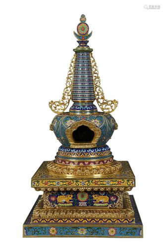 CLOISONNE ENAMEL PAGODA