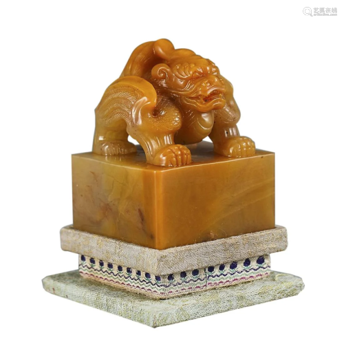 TIANHUANG SEAL CARVED WITH BEAST