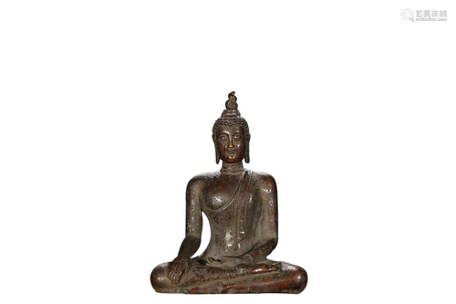 COPPER ALLOY FIGURE OF SAKYAMUNI