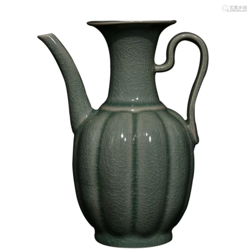 RU WARE EWER WITH FLUTED SIDES