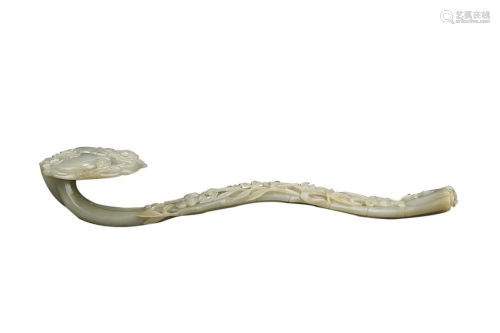 HETIAN WHITE JADE RUYI SCEPTER