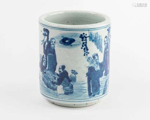 CHINE BITONG en porcelaine à décor en camaïeu de b…