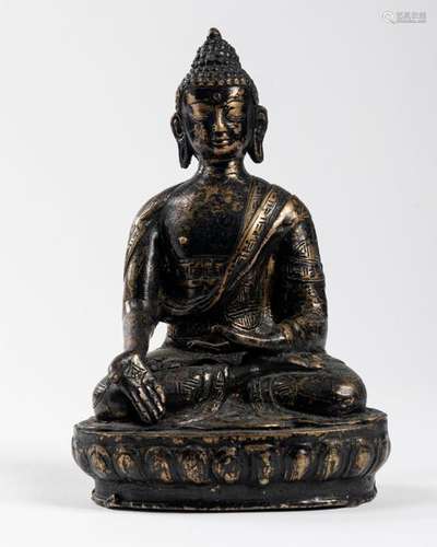 CHINE BUDDHA esquissant le geste du Don, bronze pa…