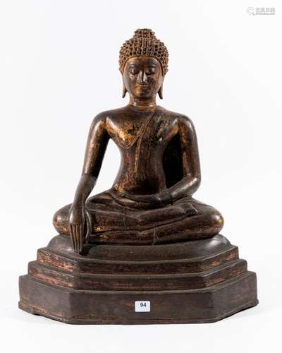 ASIE du SUD EST BUDDHA en alliage cuivreux patiné,…