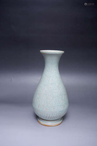 Chinese Glazed Engraved Porcelain Bottle
