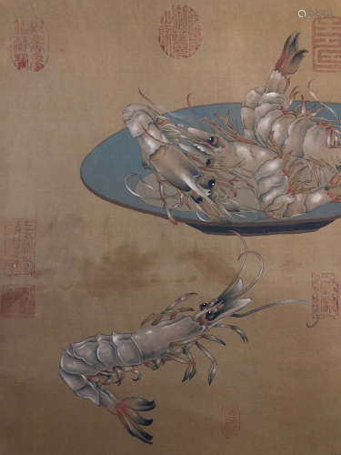 Chinese Ai Qimen'S Painting On Silk