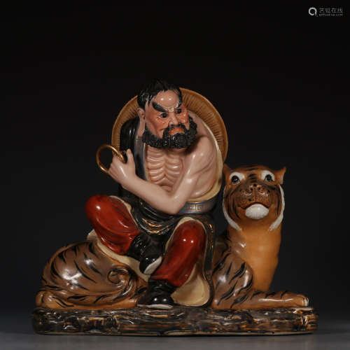 Chinese Porcelain Carving Luo Han Statue