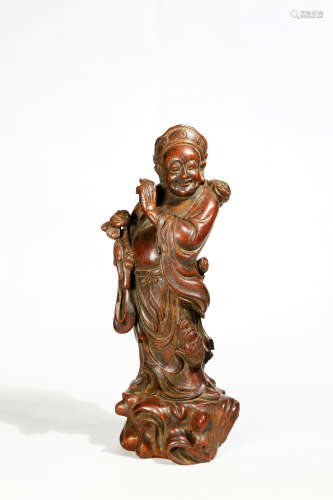 Chinese Carved Agarwood Buddha Statue