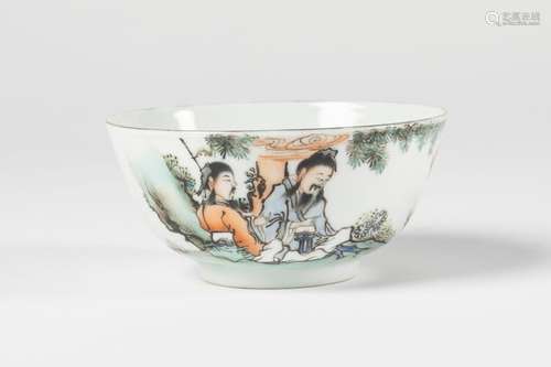 CHINA Porcelain bowl with polychrome decoration of…