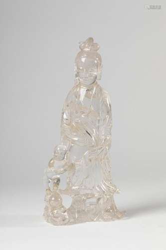 CHINA Sculpted rock crystal SUBJECT depicting an e…