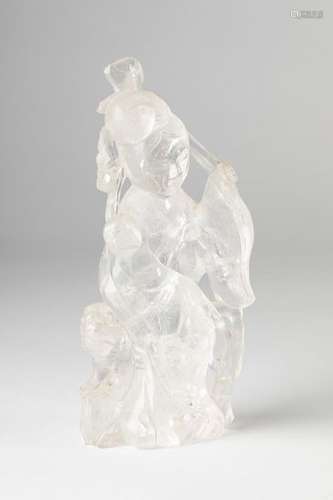 CHINA Rock crystal SUBJECT carved an elegant flyca…