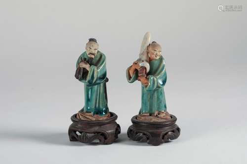 CHINA Pair of stoneware SUBJECTS featuring charact…