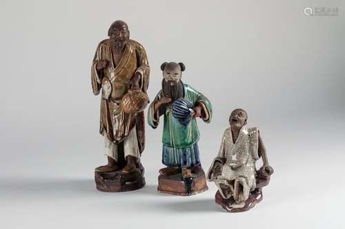 CHINA Three stoneware SUBJECTS featuring character…