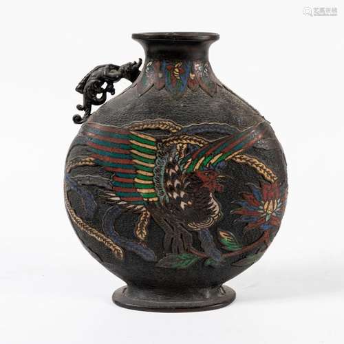 CHINA VASE gourd in bronze and decoration in clois…