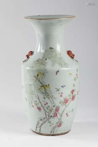 CHINA VASE in porcelain and enamels of the Pink Fa…