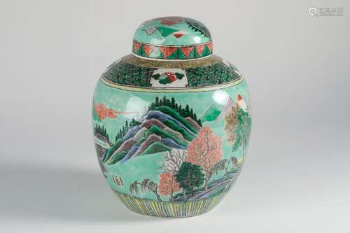 CHINA Porcelain GINGEMBER POT with a lake landscap…