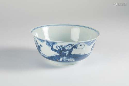 CHINA Porcelain bowl with blue white decoration of…