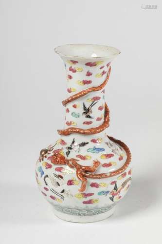 CHINA Porcelain vase with polychrome decoration of…