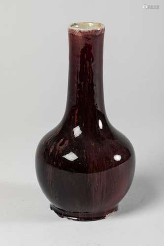 CHINA Small porcelain bottle VASE with ox blood co…