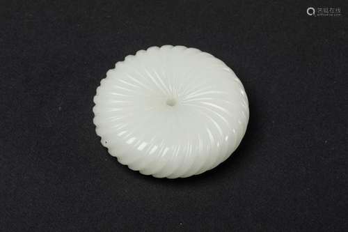 CHINA SUBJECT in white jade of circular shape and …