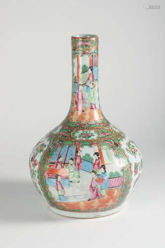 CHINA, Canton Porcelain bottle vase with polychrom…