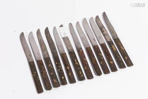 JAPAN Suite of twelve KOGATANA, the steel blade, t…