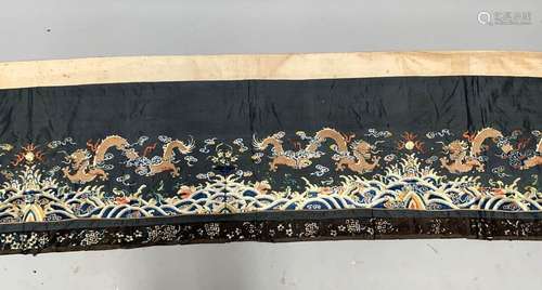 CHINA Part of silk DAIS and polychrome embroidery …