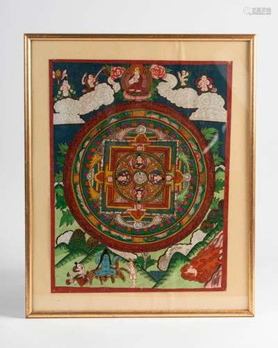 SOUTH EAST ASIA Mandala, tempera on canvas. 43 x 3…